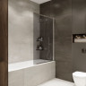 Шторка на ванну слайдер TERMINUS НОТО 01 1500х900 проф.хром, тонированная 1CS150X90CT